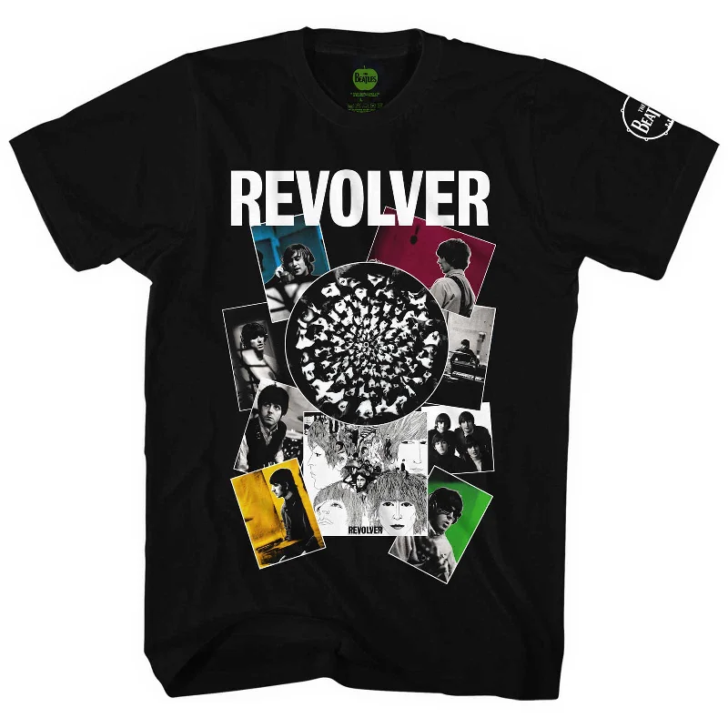 The Beatles | Official Band T-Shirt | Revolver Montage Collared Crew Neck Turtle Neck The Beatles | Official Band T-Shirt | Revolver Montage Collared Crew Neck Turtle Neck