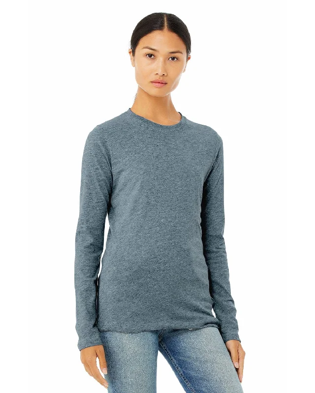 Bella+Canvas Ladies Long Sleeve T-Shirt | Heather Slate Mesh Blend Leather Blend Suede Blend Bella+Canvas Ladies Long Sleeve T-Shirt | Heather Slate Mesh Blend Leather Blend Suede Blend