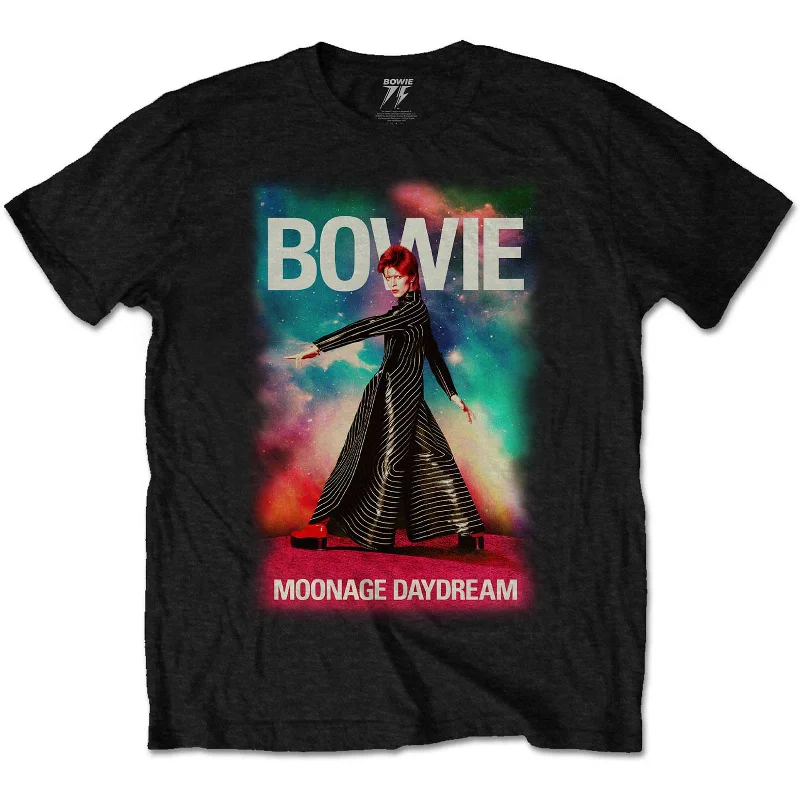 David Bowie | Official Band T-Shirt | Moonage 11 Fade Front Pockets Side Pockets Patch Pockets David Bowie | Official Band T-Shirt | Moonage 11 Fade Front Pockets Side Pockets Patch Pockets