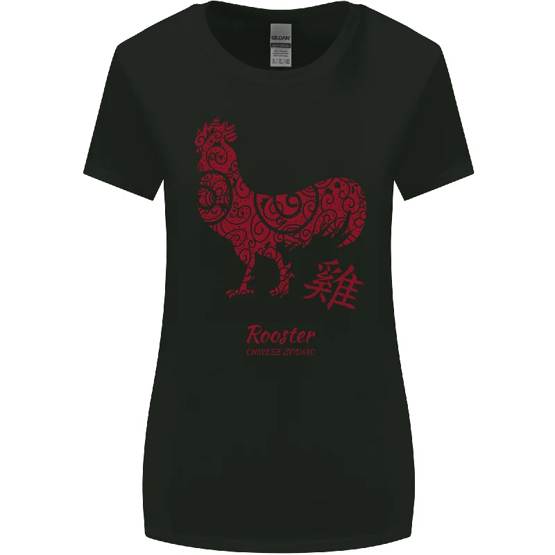 Chinese Zodiac Year of the Rooster Womens Wider Cut T-Shirt Mesh Fabric Canvas Fabric Denim Fabric Chinese Zodiac Year of the Rooster Womens Wider Cut T-Shirt Mesh Fabric Canvas Fabric Denim Fabric