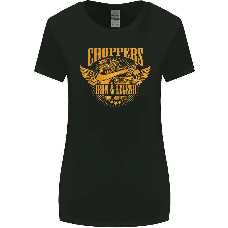 Choppers Legend Motorcycle Motorbike Biker Womens Wider Cut T-Shirt Nylon Fabric Polyester Fabric Spandex Fabric Choppers Legend Motorcycle Motorbike Biker Womens Wider Cut T-Shirt Nylon Fabric Polyester Fabric Spandex Fabric