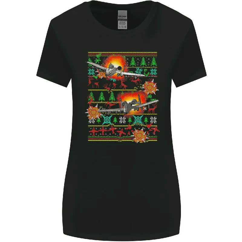 Christmas Fighter Jet Plane Pilot RAF Funny Womens Wider Cut T-Shirt Knit Fabric Woven Fabric Fleece Fabric Christmas Fighter Jet Plane Pilot RAF Funny Womens Wider Cut T-Shirt Knit Fabric Woven Fabric Fleece Fabric