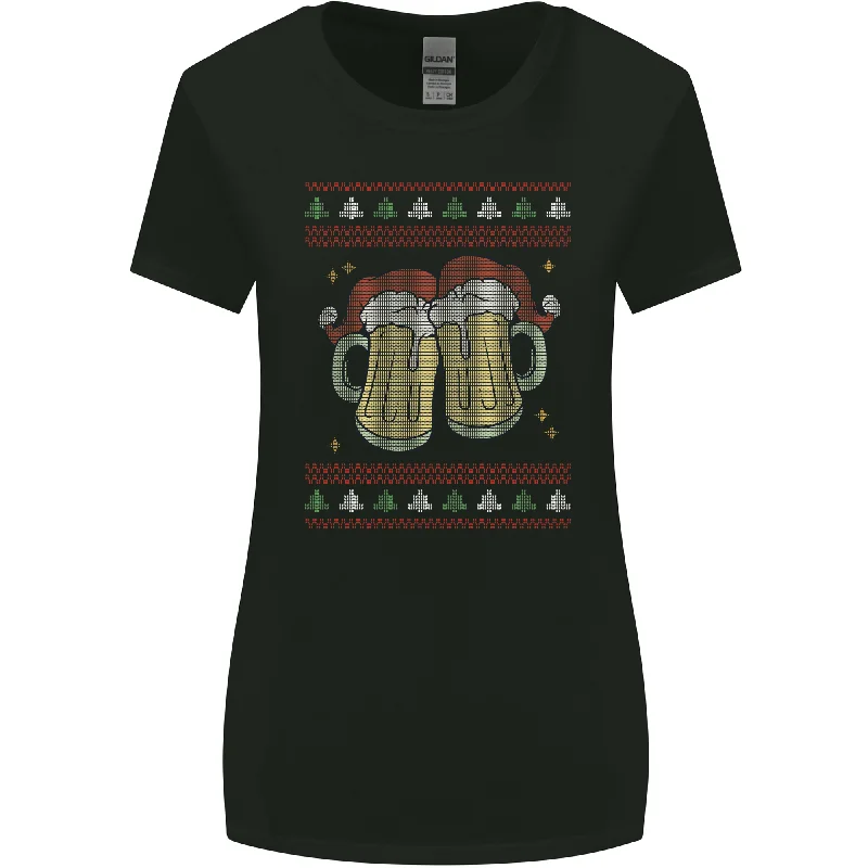 Christmas Beers Funny Xmas Alcohol Drunk Womens Wider Cut T-Shirt Chenille Fabric Brocade Fabric Lace Fabric Christmas Beers Funny Xmas Alcohol Drunk Womens Wider Cut T-Shirt Chenille Fabric Brocade Fabric Lace Fabric