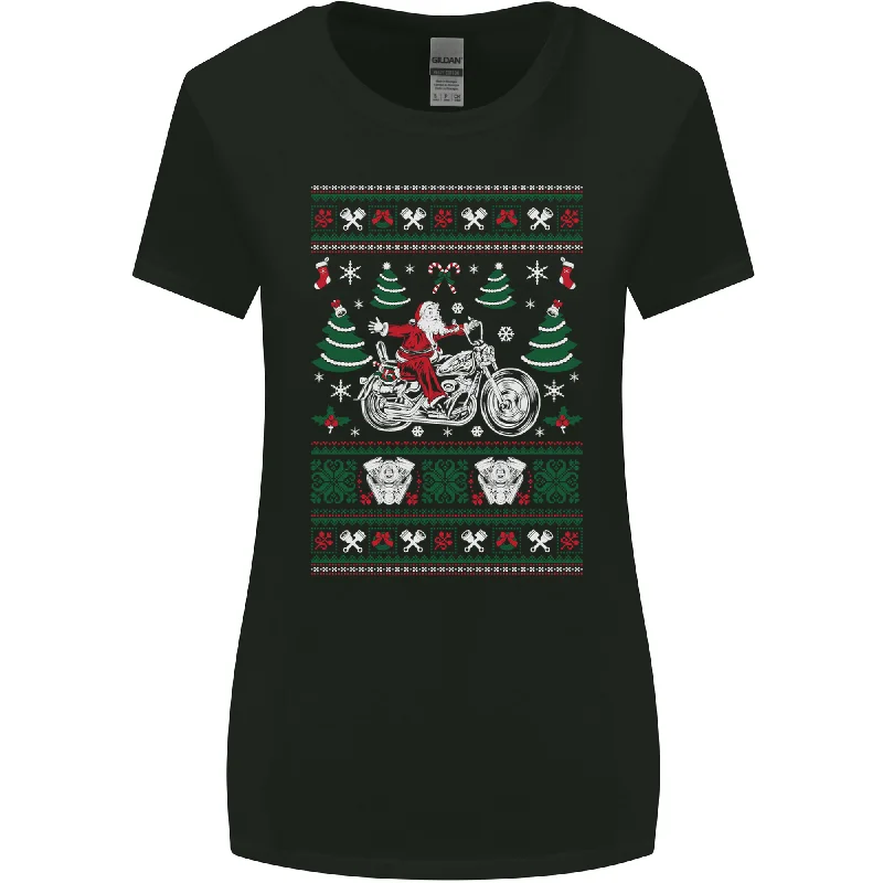 Christmas Biker Santa Motorbike Motorcycle Womens Wider Cut T-Shirt Plaid T-Shirt Polka Dot Checkered Christmas Biker Santa Motorbike Motorcycle Womens Wider Cut T-Shirt Plaid T-Shirt Polka Dot Checkered