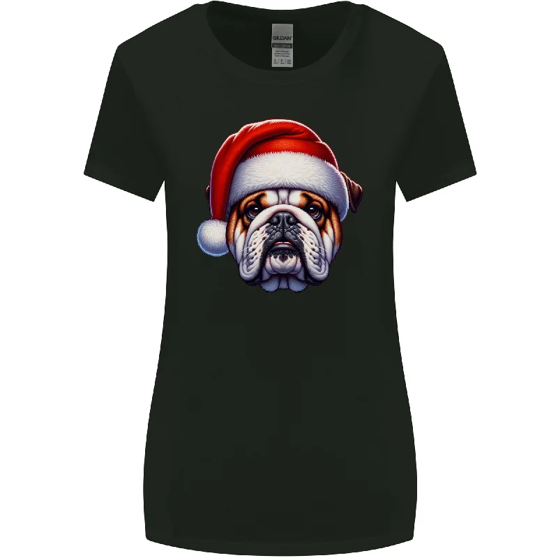 Christmas British Bulldog Xmas Dog Union Jack Womens Wider Cut T-Shirt Chenille Blend Fleece Blend Nylon Blend Christmas British Bulldog Xmas Dog Union Jack Womens Wider Cut T-Shirt Chenille Blend Fleece Blend Nylon Blend