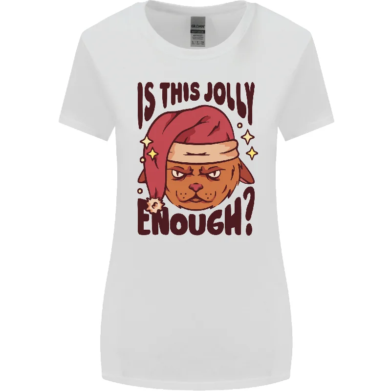 Christmas Cat Is This Jolly Enough Funny Womens Wider Cut T-Shirt Anti-Shrink Durable Soft Christmas Cat Is This Jolly Enough Funny Womens Wider Cut T-Shirt Anti-Shrink Durable Soft