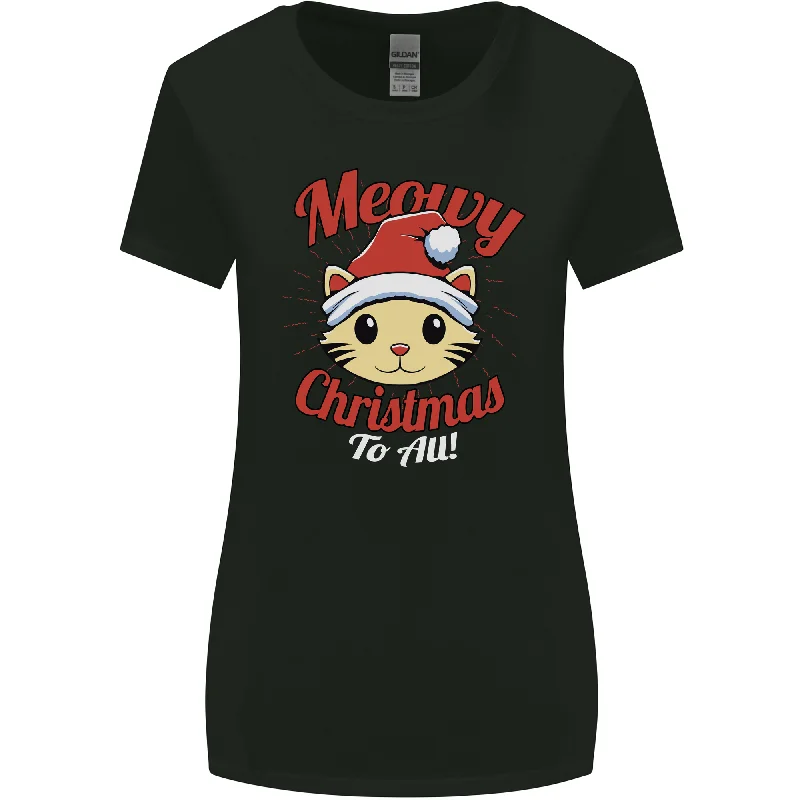 Christmas Cat Meowy Funny Christmas Womens Wider Cut T-Shirt Rayon Fabric Velvet Fabric Corduroy Fabric Christmas Cat Meowy Funny Christmas Womens Wider Cut T-Shirt Rayon Fabric Velvet Fabric Corduroy Fabric