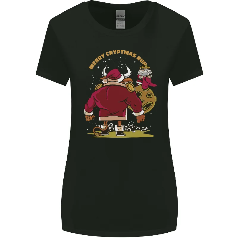 Christmas Crypto Bull Xmas Cryptocurrency Womens Wider Cut T-Shirt Beaded Sequined Faux Fur Christmas Crypto Bull Xmas Cryptocurrency Womens Wider Cut T-Shirt Beaded Sequined Faux Fur