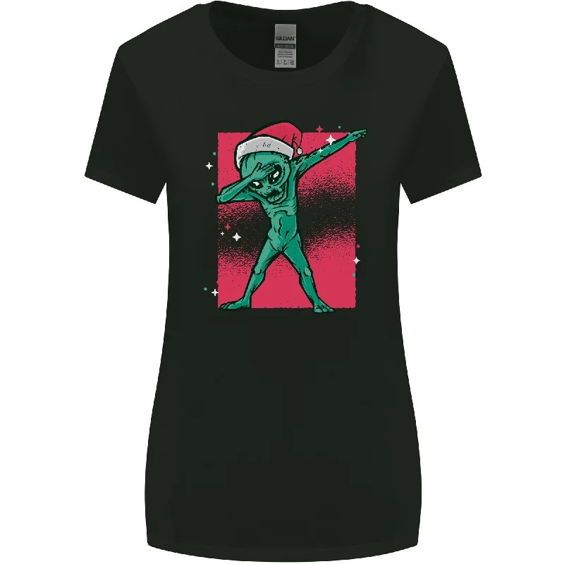 Christmas Dabbing Alien Xmas UFO Womens Wider Cut T-Shirt Collared Crew Neck Turtle Neck Christmas Dabbing Alien Xmas UFO Womens Wider Cut T-Shirt Collared Crew Neck Turtle Neck