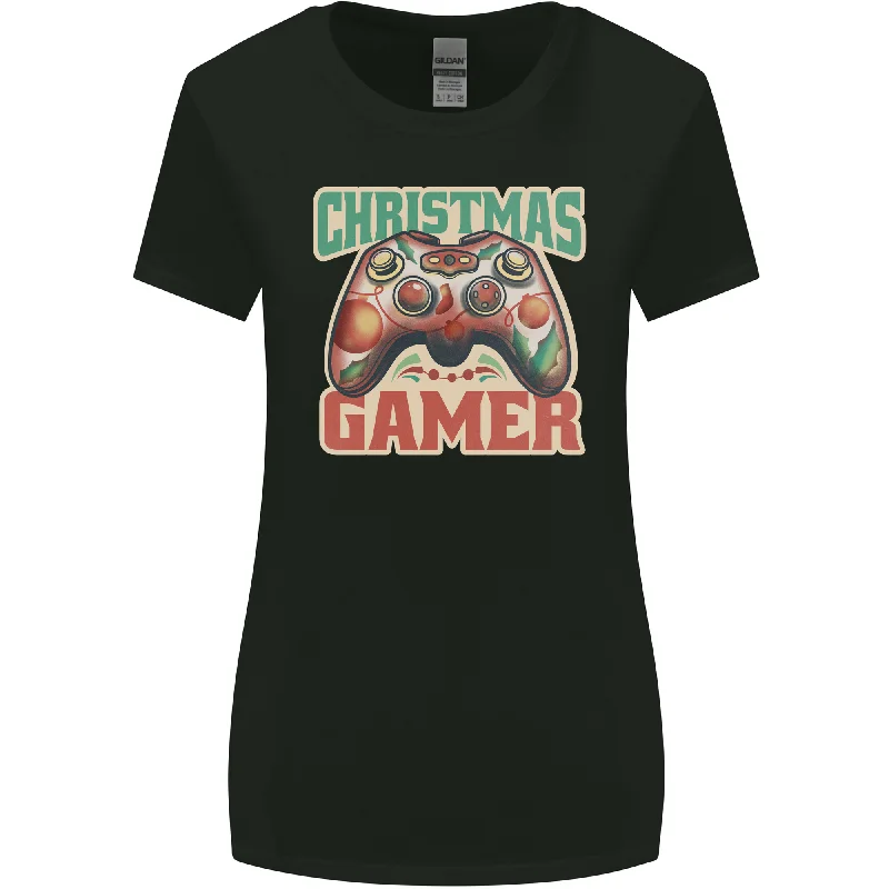 Christmas Gamer Funny Gaming Joypad Womens Wider Cut T-Shirt Handmade Hand-knitted Hand-woven Christmas Gamer Funny Gaming Joypad Womens Wider Cut T-Shirt Handmade Hand-knitted Hand-woven