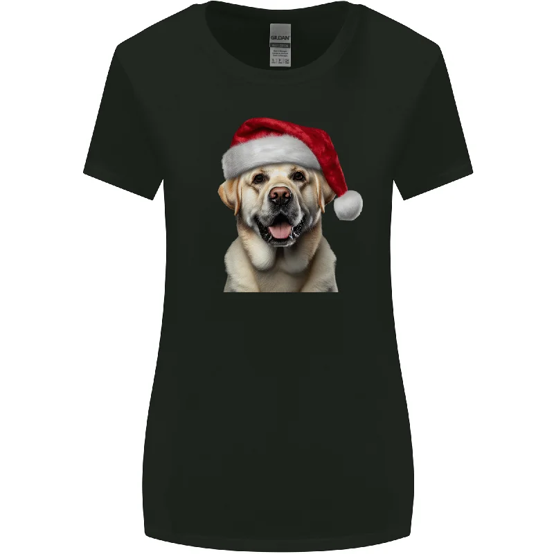 Christmas Golden Labrador Dog Xmas Hat Womens Wider Cut T-Shirt Spandex Blend Rayon Blend Denim Blend Christmas Golden Labrador Dog Xmas Hat Womens Wider Cut T-Shirt Spandex Blend Rayon Blend Denim Blend