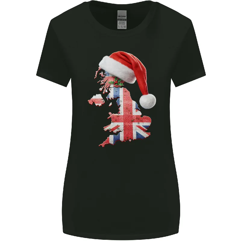 Christmas Great Britain UK Union Jack Flag Xmas Womens Wider Cut T-Shirt Elasticated Padded Insulated Christmas Great Britain UK Union Jack Flag Xmas Womens Wider Cut T-Shirt Elasticated Padded Insulated