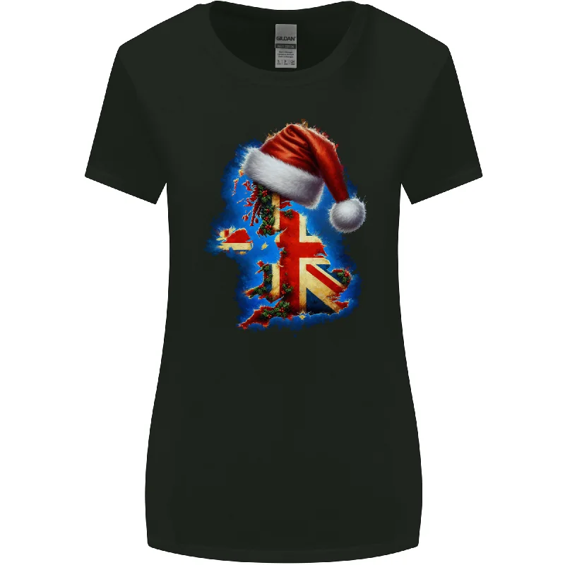 Christmas Great Britain UK Union Jack Xmas Flag Womens Wider Cut T-Shirt Machine Wash Dry Clean Hand Wash Christmas Great Britain UK Union Jack Xmas Flag Womens Wider Cut T-Shirt Machine Wash Dry Clean Hand Wash