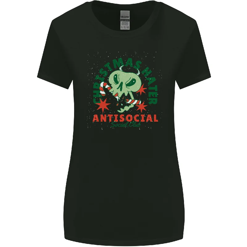 Christmas Hater Bah Humbug Antisocial Xmas Womens Wider Cut T-Shirt Chenille Blend Fleece Blend Nylon Blend Christmas Hater Bah Humbug Antisocial Xmas Womens Wider Cut T-Shirt Chenille Blend Fleece Blend Nylon Blend