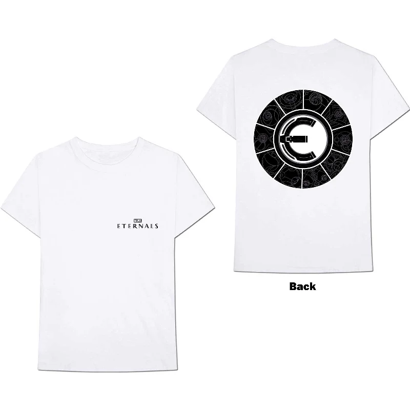 Marvel Comics | Official Band T-Shirt | Eternals Sundial (Back Print) Graphic Embroidered Appliqued Marvel Comics | Official Band T-Shirt | Eternals Sundial (Back Print) Graphic Embroidered Appliqued