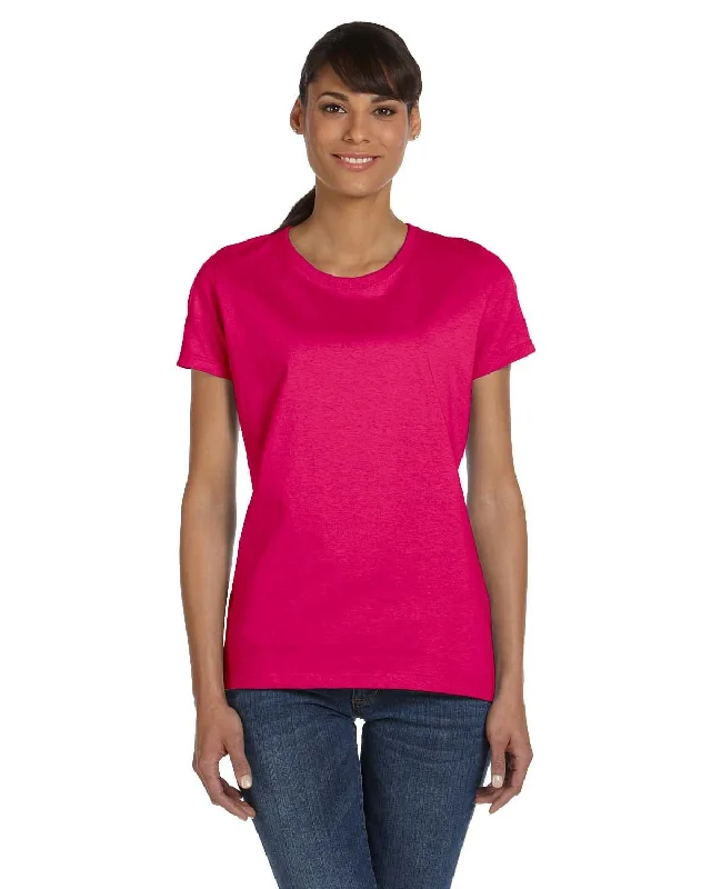 Fruit of the Loom Ladies Heavy Cotton T-Shirt | Cyber Pink V-Neck T-Shirt Long Sleeve Cotton Fruit of the Loom Ladies Heavy Cotton T-Shirt | Cyber Pink V-Neck T-Shirt Long Sleeve Cotton