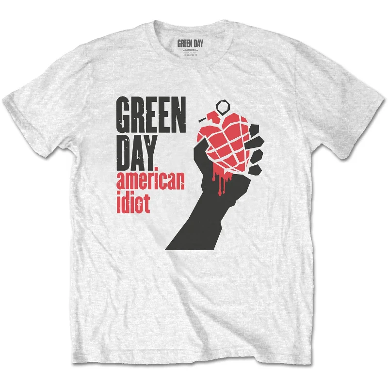 Green Day | Official Band T-Shirt | American Idiot Basic T-Shirt Crew Neck Short Sleeve Green Day | Official Band T-Shirt | American Idiot Basic T-Shirt Crew Neck Short Sleeve