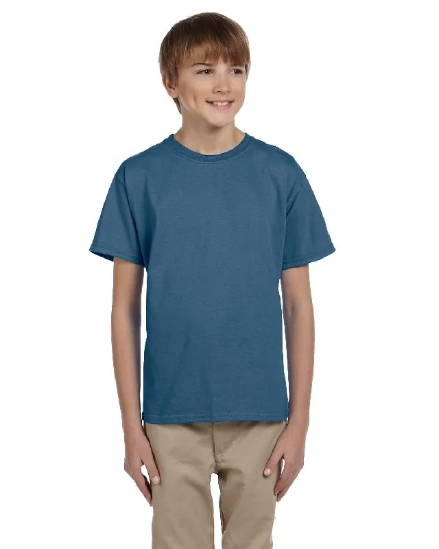 Gildan Ultra Cotton Youth Heavyweight T-Shirt | Indigo Blue Welt Pockets Slit Pockets Flap Pockets Gildan Ultra Cotton Youth Heavyweight T-Shirt | Indigo Blue Welt Pockets Slit Pockets Flap Pockets