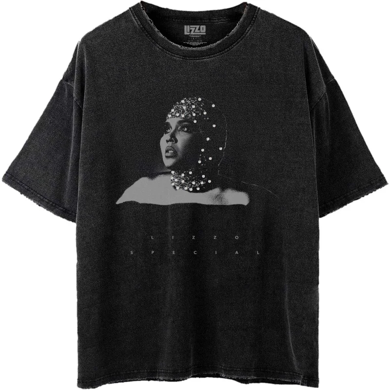 Lizzo | Official Band T-Shirt | Special B&W Photo (Wash Collection) Print Jacquard Patchwork Lizzo | Official Band T-Shirt | Special B&W Photo (Wash Collection) Print Jacquard Patchwork