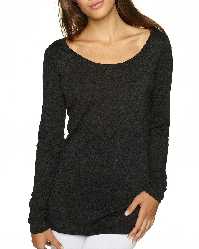 Next Level Ladies Triblend Long Sleeve Scoop Tee | Vintage Black Nylon Fabric Polyester Fabric Spandex Fabric Next Level Ladies Triblend Long Sleeve Scoop Tee | Vintage Black Nylon Fabric Polyester Fabric Spandex Fabric