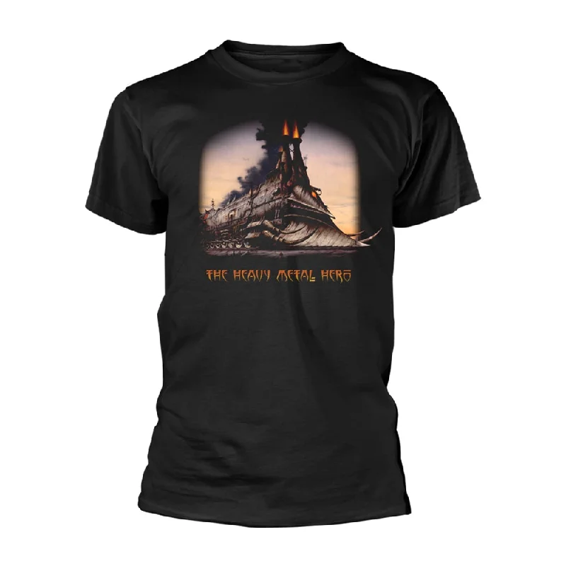 Rodney Mathews | Official Band T-Shirt | The Heavy Metal Hero Fitted T-Shirt Seamless Stretchy Rodney Mathews | Official Band T-Shirt | The Heavy Metal Hero Fitted T-Shirt Seamless Stretchy