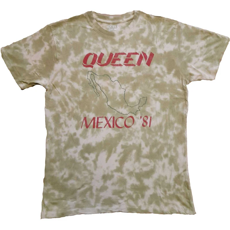 Queen | Official Band T-Shirt | Mexico '81 (Wash Collection) Sequined Glittery Shiny Queen | Official Band T-Shirt | Mexico '81 (Wash Collection) Sequined Glittery Shiny