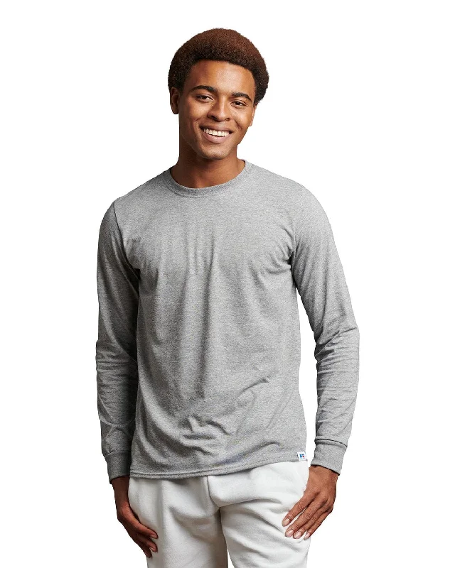 Russell Athletic Unisex Essential Performance Long-Sleeve T-Shirt | Oxford Fitted T-Shirt Seamless Stretchy Russell Athletic Unisex Essential Performance Long-Sleeve T-Shirt | Oxford Fitted T-Shirt Seamless Stretchy