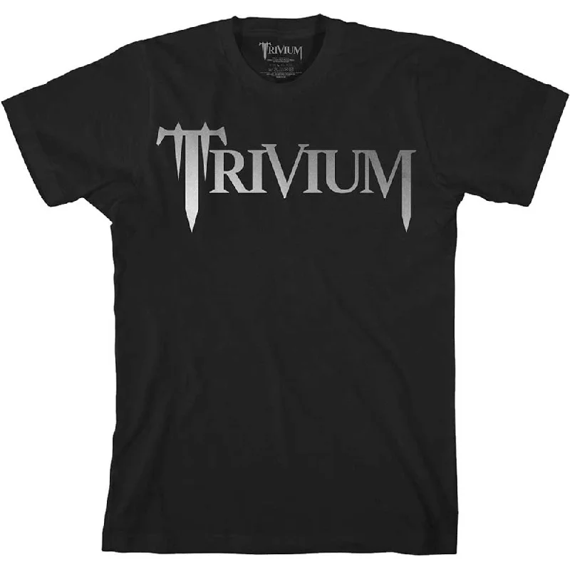 Trivium | Official Band T-Shirt | Classic Logo (Metalic Print) Basic T-Shirt Crew Neck Short Sleeve Trivium | Official Band T-Shirt | Classic Logo (Metalic Print) Basic T-Shirt Crew Neck Short Sleeve