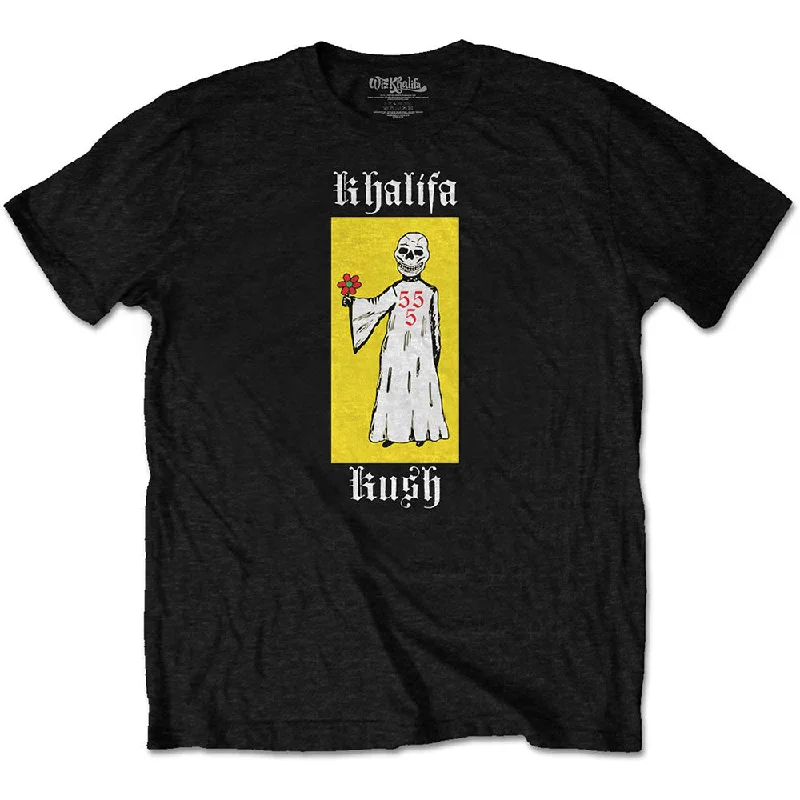 Wiz Khalifa | Official Band T-Shirt | Reaper Flowers Front Pockets Side Pockets Patch Pockets Wiz Khalifa | Official Band T-Shirt | Reaper Flowers Front Pockets Side Pockets Patch Pockets