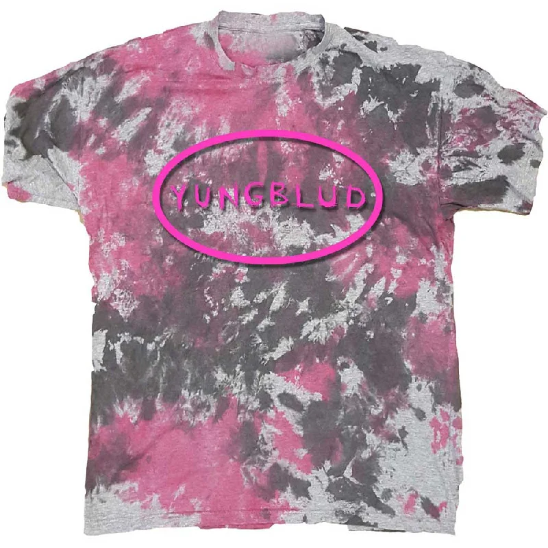 Yungblud | Official Band T-Shirt | Scratch Logo Oval (Dip-Dye) Seamless Knitted Crochet Yungblud | Official Band T-Shirt | Scratch Logo Oval (Dip-Dye) Seamless Knitted Crochet