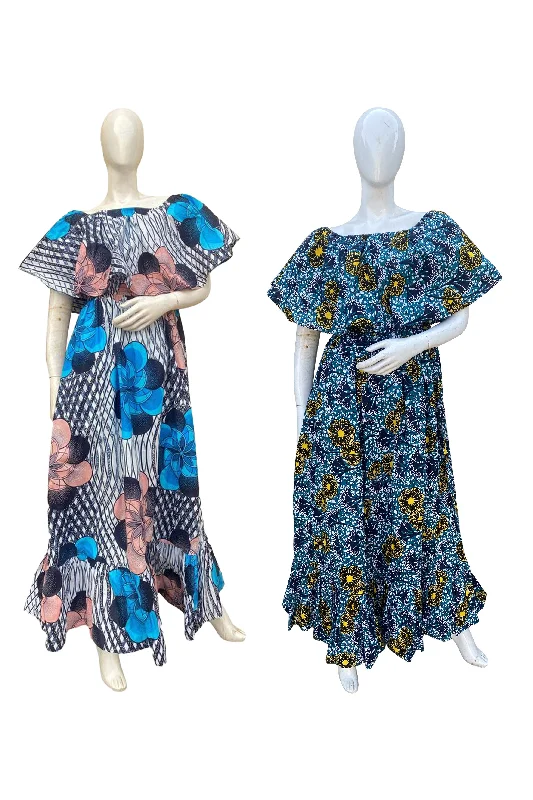 African Printed Fit and Flare Maxi Dress (Pack Of 2 Pieces) Stylish Empire Waist Maxi Dress African Printed Fit and Flare Maxi Dress (Pack Of 2 Pieces) Stylish Empire Waist Maxi Dress