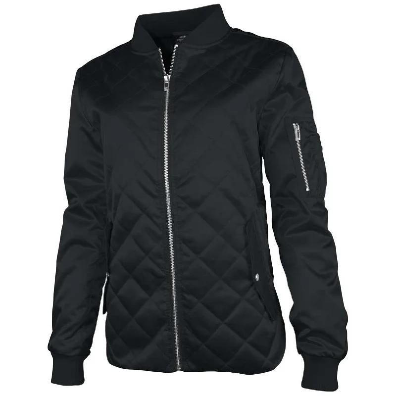 Charles River Women's Black Quilted Boston Flight Jacket Satin Fabric Silk Fabric Chiffon Fabric Charles River Women's Black Quilted Boston Flight Jacket Satin Fabric Silk Fabric Chiffon Fabric