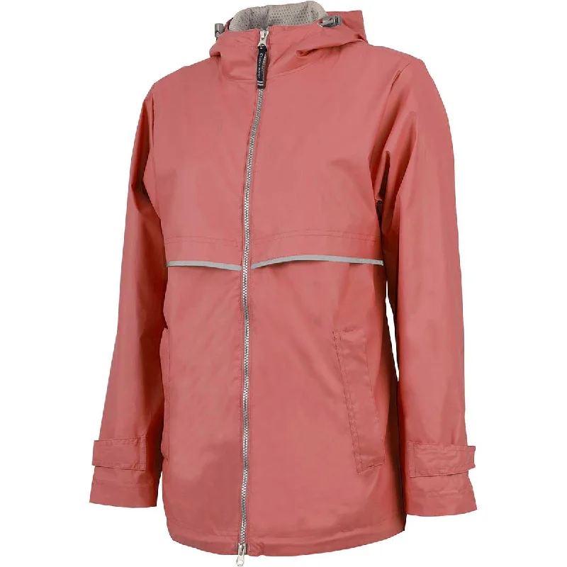 Charles River Women's Coral/Reflective New Englander Rain Jacket Cotton Jacket Linen Jacket Terry Jacket Charles River Women's Coral/Reflective New Englander Rain Jacket Cotton Jacket Linen Jacket Terry Jacket