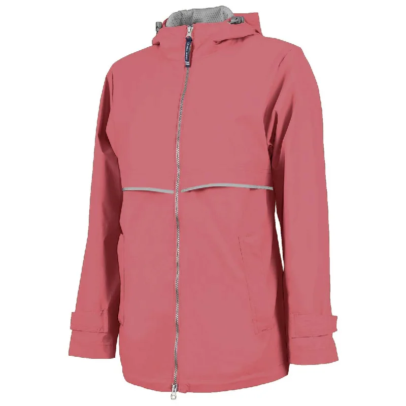 Charles River Women's Mauve/Reflective New Englander Rain Jacket A-Line Jacket Boat Neck Shawl Collar Charles River Women's Mauve/Reflective New Englander Rain Jacket A-Line Jacket Boat Neck Shawl Collar