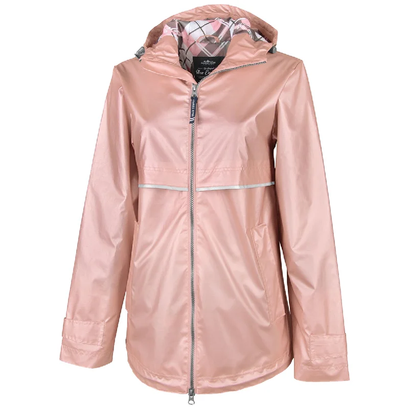 Charles River Women's Rose Gold/Plaid New Englander Rain Jacket with Print Lining Fleece Jacket Down Jacket Feather Jacket Charles River Women's Rose Gold/Plaid New Englander Rain Jacket with Print Lining Fleece Jacket Down Jacket Feather Jacket