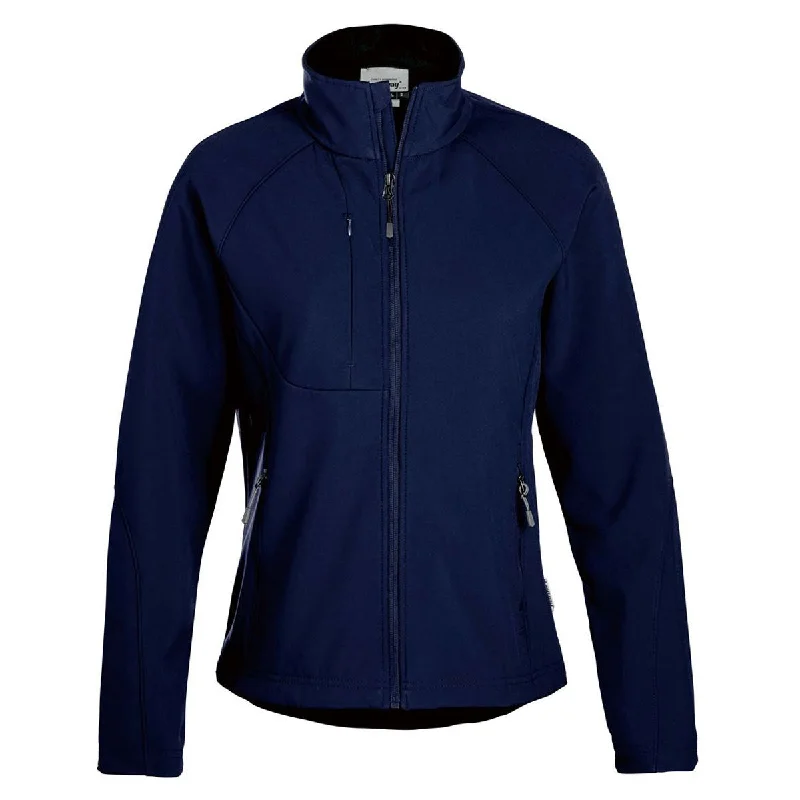 Landway Women's Navy Matrix Soft Shell Jacket Welt Pockets Slit Pockets Flap Pockets Landway Women's Navy Matrix Soft Shell Jacket Welt Pockets Slit Pockets Flap Pockets