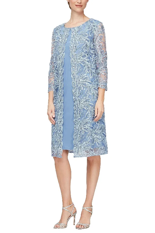 Alex Evenings boat neck 3/4 sleeve matte jersey dress with stretch mesh floral embroidered jacket Mesh Jacket Canvas Jacket Denim Jacket Alex Evenings boat neck 3/4 sleeve matte jersey dress with stretch mesh floral embroidered jacket Mesh Jacket Canvas Jacket Denim Jacket