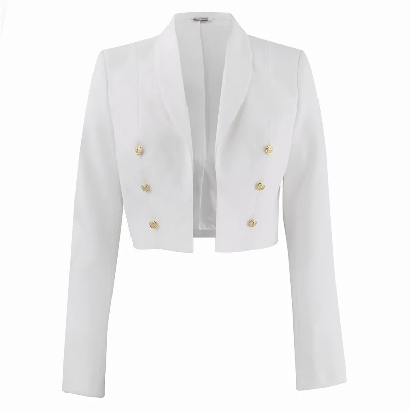 AS-IS NAVY Women's Dinner Dress White Jacket - Gold Buttons Welt Pockets Slit Pockets Flap Pockets AS-IS NAVY Women's Dinner Dress White Jacket - Gold Buttons Welt Pockets Slit Pockets Flap Pockets