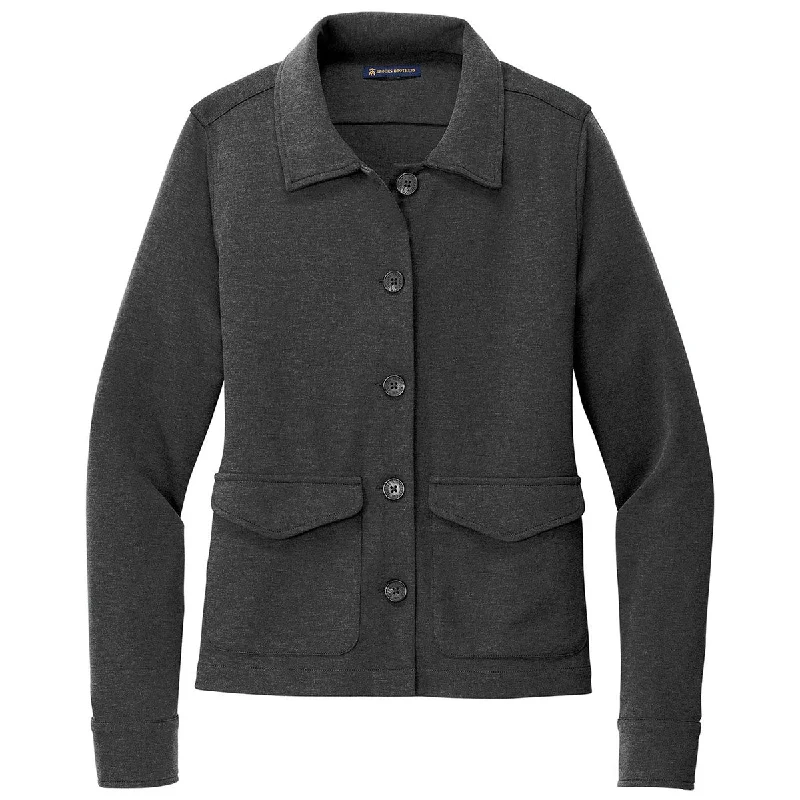 Brooks Brothers Women's Windsor Grey Heather Mid-Layer Stretch Button Jacket Fleece Fabric Down Fabric Feather Fabric Brooks Brothers Women's Windsor Grey Heather Mid-Layer Stretch Button Jacket Fleece Fabric Down Fabric Feather Fabric