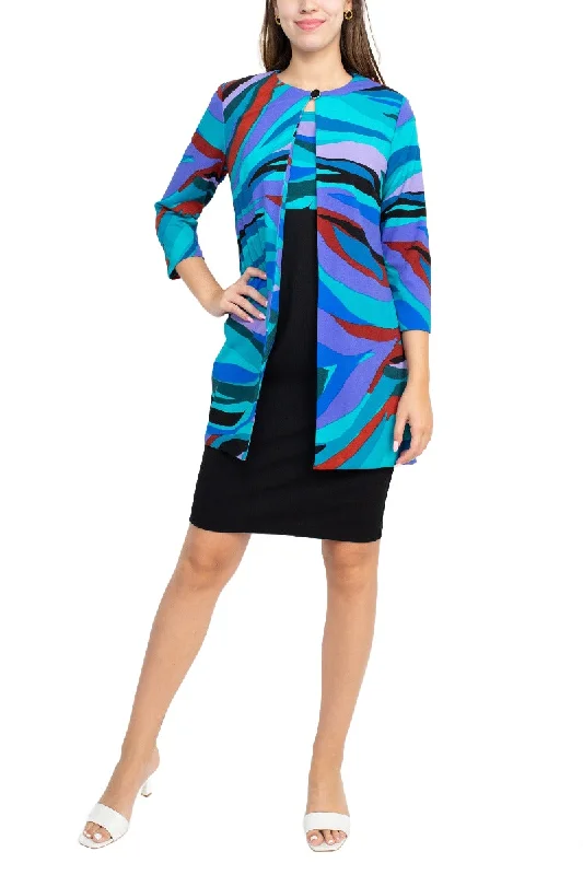 Danny & Nicole Scoop Neck Sleeveless Zipper Back Multi Print Dress With Matching Jacket Insulated Jacket Fitted Jacket Loose Jacket Danny & Nicole Scoop Neck Sleeveless Zipper Back Multi Print Dress With Matching Jacket Insulated Jacket Fitted Jacket Loose Jacket