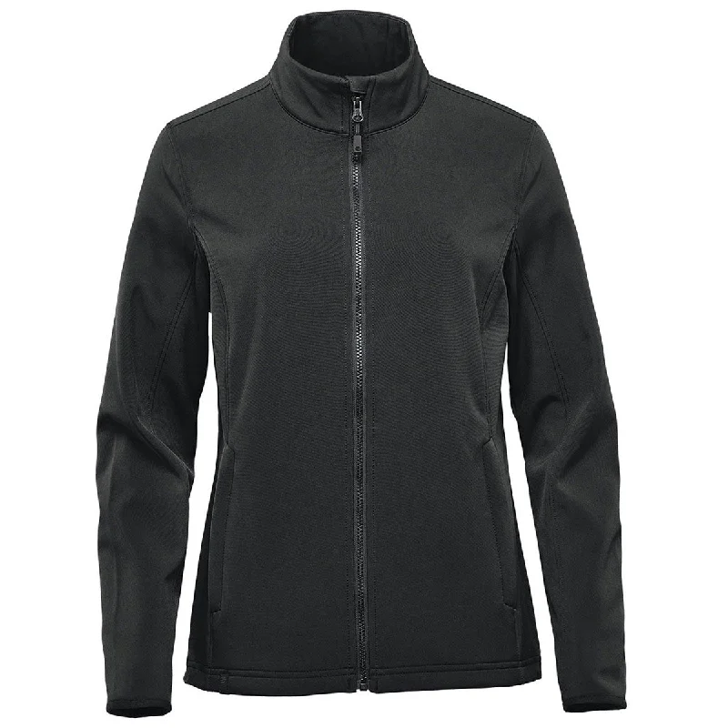 Stormtech Women's Black Narvik Softshell Jacket Boat Neck Shawl Collar Notched Collar Stormtech Women's Black Narvik Softshell Jacket Boat Neck Shawl Collar Notched Collar