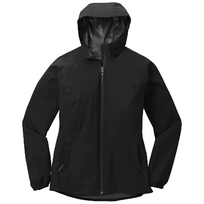 Port Authority Women's Deep Black Essential Rain Jacket Trench Coat Raincoat Waterproof Jacket Port Authority Women's Deep Black Essential Rain Jacket Trench Coat Raincoat Waterproof Jacket