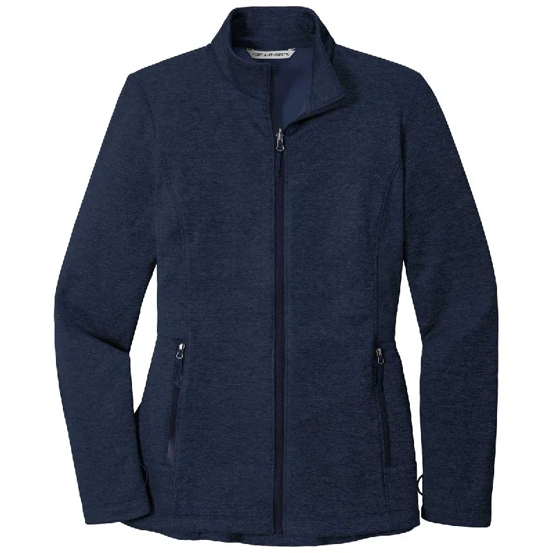 Port Authority Women's River Blue Navy Heather Collective Striated Fleece Jacket Cotton Fabric Linen Fabric Terry Fabric Port Authority Women's River Blue Navy Heather Collective Striated Fleece Jacket Cotton Fabric Linen Fabric Terry Fabric