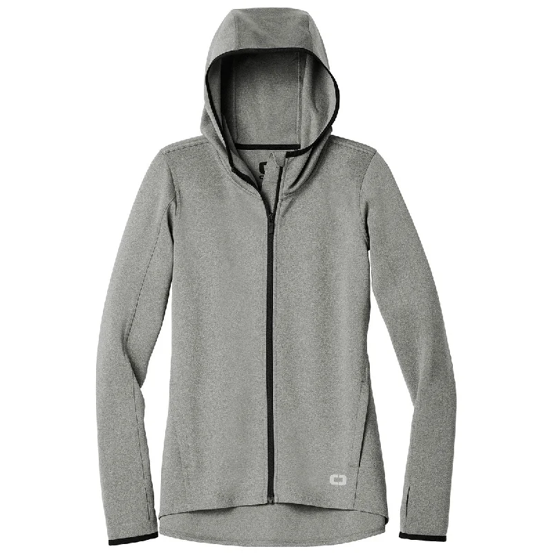 OGIO Endurance Women's Heather Grey Stealth Full-Zip Jacket Trench Coat Raincoat Waterproof Jacket OGIO Endurance Women's Heather Grey Stealth Full-Zip Jacket Trench Coat Raincoat Waterproof Jacket