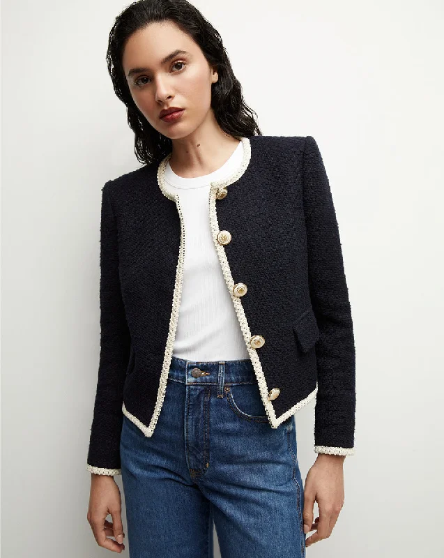 Mabel Collarless Tweed Jacket Notch Collar Jacket Peter Pan Collar Jacket Cowl Neck Jacket Mabel Collarless Tweed Jacket Notch Collar Jacket Peter Pan Collar Jacket Cowl Neck Jacket