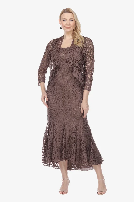 Soulmates D9120 Hand Crocheted Evening High-Low Dress with Jacket Set Trench Coat Raincoat Waterproof Jacket Soulmates D9120 Hand Crocheted Evening High-Low Dress with Jacket Set Trench Coat Raincoat Waterproof Jacket
