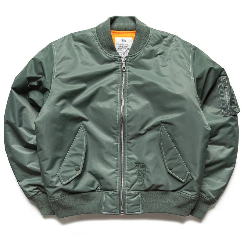 Stussy Built Reversible Bomber Jacket - Green Denim Jacket Leather Jacket Suede Jacket Stussy Built Reversible Bomber Jacket - Green Denim Jacket Leather Jacket Suede Jacket