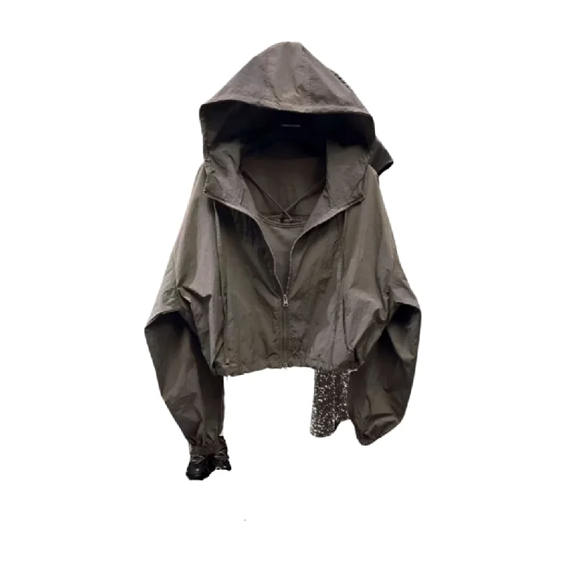 SunChic Tri-Hue: Vintage Pure Summer Crop Jacket Elasticated Jacket Padded Jacket Insulated Jacket SunChic Tri-Hue: Vintage Pure Summer Crop Jacket Elasticated Jacket Padded Jacket Insulated Jacket