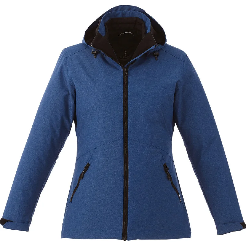 Elevate Women's Metro Blue Heather Delamar 3-in-1 Jacket Notch Collar Jacket Peter Pan Collar Jacket Cowl Neck Jacket Elevate Women's Metro Blue Heather Delamar 3-in-1 Jacket Notch Collar Jacket Peter Pan Collar Jacket Cowl Neck Jacket