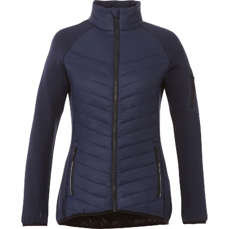 Elevate Women's Vintage Navy Banff Hybrid Insulated Jacket Boat Neck Shawl Collar Notched Collar Elevate Women's Vintage Navy Banff Hybrid Insulated Jacket Boat Neck Shawl Collar Notched Collar